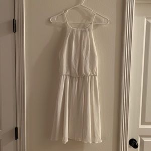 White Dress with A-line Flared Skirt